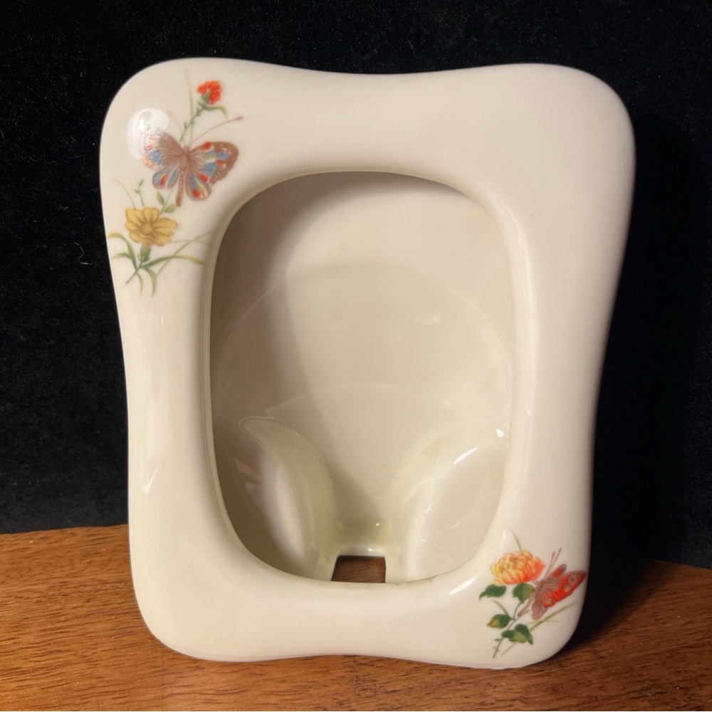 Takahashi Butterfly Floral Frame For 3 X 5 Photo Hand Decorated Porcelain